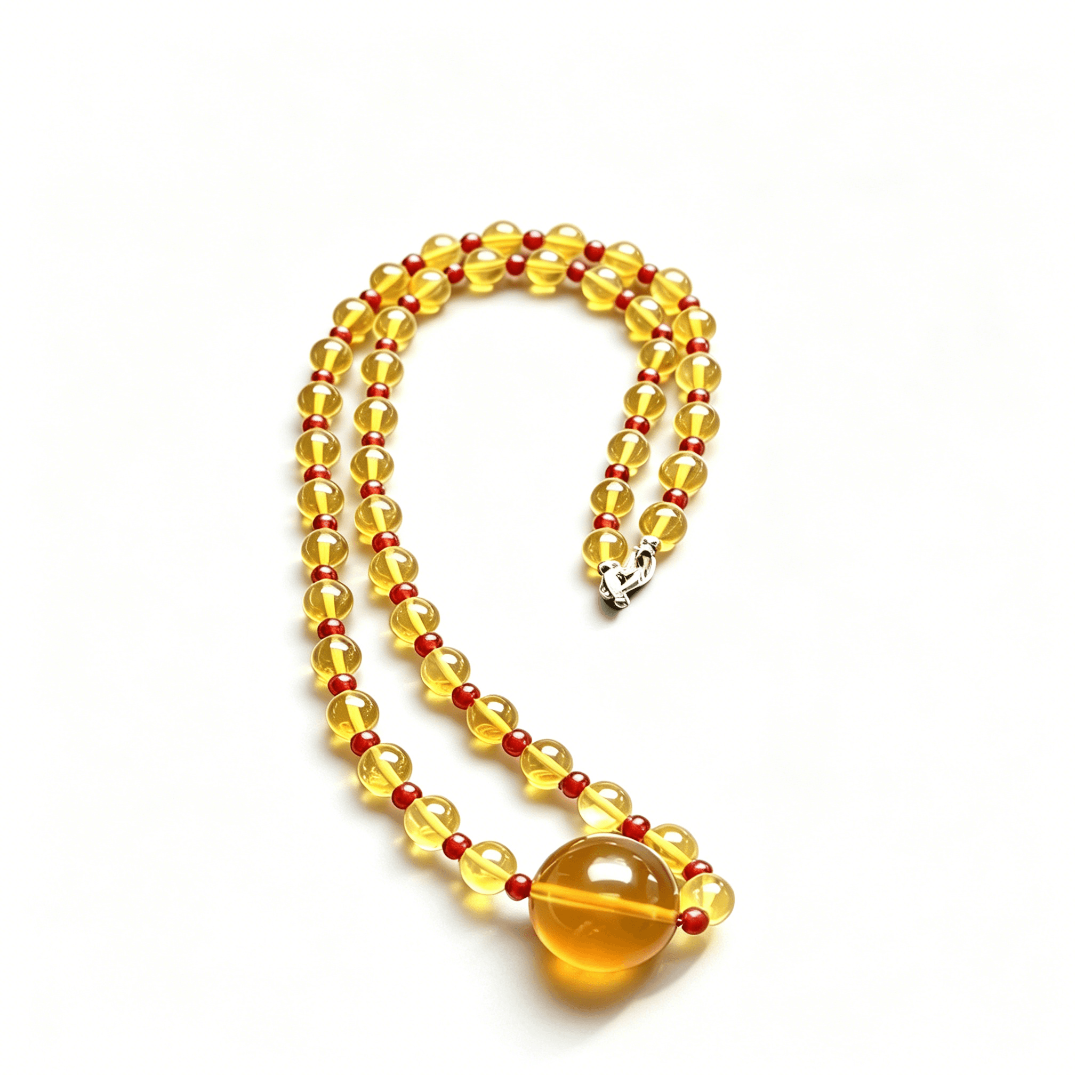 Soleil High white blue blood Amber Necklace
